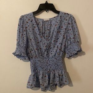 Womens V-Neck Formal Top Floral